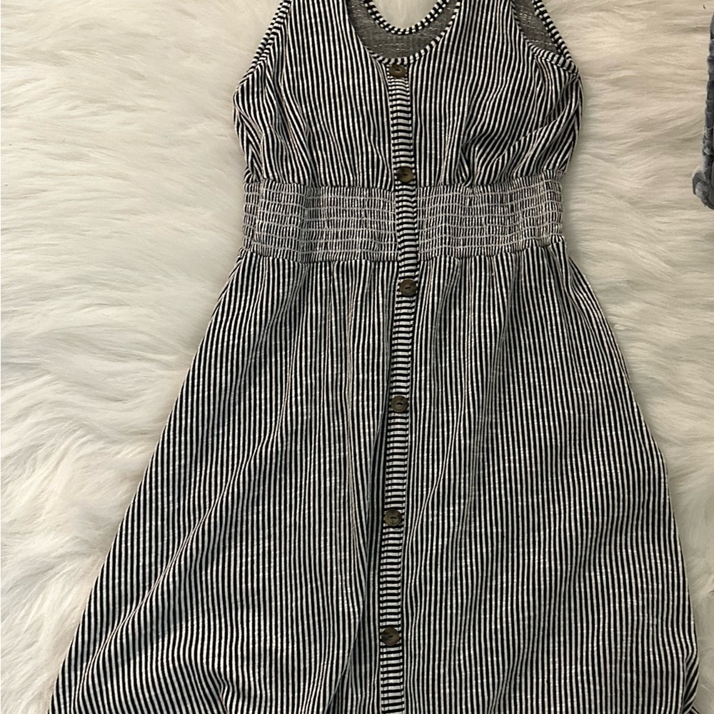 Striped Sleeveless Button-Down Dress